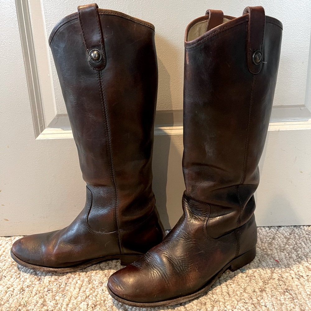 Frye riding boots.